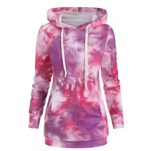 Benutzer definierte Logo Frauen Casual Pullover Tie Dye Hoodies Hot Selling Top Qualität Baumwolle Tie & Dye Frauen Hoodies