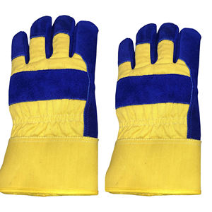 Gants de jardinage en cuir, gants de travail de protection en croûte de cuir de vache, gants de sécurité - Product Image 3