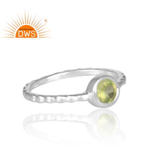 Anillo de plata de primera ley con gema de peridoto para mujer, sortija, plata esterlina, piedra Natural, hecho a mano - Product Image 3