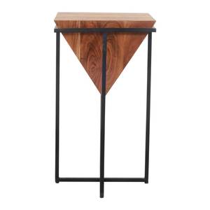 Modern Black Powder Coated Metal Frame Coffee Table with <b>Square</b> Wood Top Finished for Living Room Furniture metal side table - Product Image 2