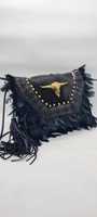 Exclusivo Bolso de Mano para Mujer, Hecho a Mano, Negro, Largo, Impermeable, con Borlas de Plumas, Cierre de Solapa, Glamuroso, Multifuncional, de Moda, Tipo Clutch, de Algodón