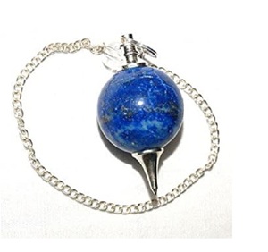 Natural Lapis Lazuli Ball Healing Crystal Chain with Fairy Style Pendulum Stone for Reiki and Dowsing Feng Shui Gemstone - Product Image 1