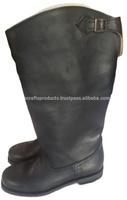 Nouvelles bottes d'uniforme pour hommes, logo, reproduction d'uniforme d'extérieur, 100% cuir véritable, bottes allemandes de la Seconde Guerre mondiale