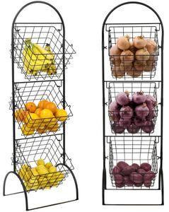 Basket Storage/wire Storage Basket/<strong>kitchen</strong> Fruits <strong>Vegetables</strong> Standing <strong>Rack</strong> - Product Image 4