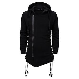 100% flambant neuf de haute qualité hommes longue longueur à capuche noir foncé à capuche veste ample unisexe Polyester tissu sweats à capuche-taille 3XL - Product Image 4