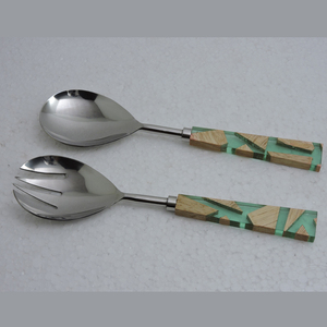 Nuevo diseño de incrustaciones de resina y ágata en el mango con acero inoxidable con plateado con accesorios de cocina de precio barato - Product Image 3