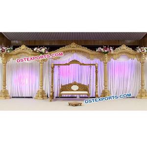 Escenario de boda de madera indio tradicional boda hindú escenario de madera escenario de columpio de boda Configuración de escenario de tendencia Australia - Product Image 1