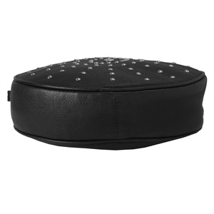 Vente en gros de sacs à main pour femmes en cuir de grain supérieur sacs à bandoulière ronds noirs avec clous Fashion Vintage Style pour dames - Product Image 5