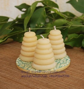 Pure Handwork <b>Long</b> Burn Scented Beeswax Pillar <b>Candle</b> 7.5cm Diameter for Weddings & Birthdays - Product Image 1