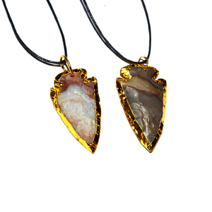 Collier à pointes de flèche électroplaqué en Agate - Product Image 1