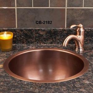 Lavabo de baño de cobre circular con diseño en relieve - Product Image 1