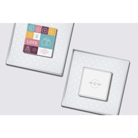 Carte d'invitation de mariage en acrylique LED étanche, impression numérique 4 couleurs, pelliculage brillant, impression scintillante « Amour » pour douche nuptiale