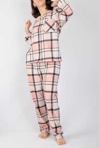 Maillot de nuit à carreaux pour femmes, vêtements de nuit imprimé, respirant et lavable, 2020 - Product Image 2