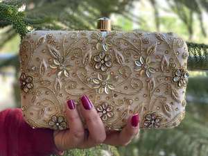 Indian Party Wear Combo <b>Set</b> Jutti With Clutch Evening Stylish Jutti Wedding Wear Clutch <b>Women</b> - Product Image 5