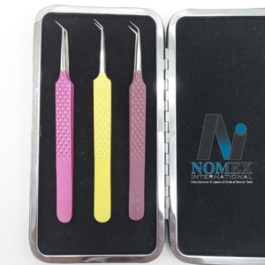 Pince à épiler personnalisée à pointe diamantée à 45 degrés, en acier inoxydable thermolaqué, pour extensions de cils et soins personnels - Product Image 4