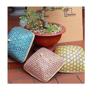 Couvre-plat rectangulaire en bambou avec filet blanc - Product Image 5