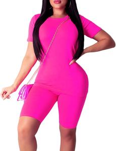 Venta al por mayor de ropa de verano para las mujeres, conjunto de dos piezas de algodón 2 piezas conjuntos de verano mujer sexy dos piezas conjuntos de gimnasia de las mujeres trajes - Product Image 2
