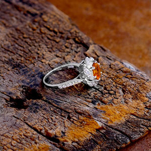 Bague en argent sterling 925 faite à la main fourniture en gros de pierres précieuses citrine naturelle de couleur orange à la mode pour les mariages et les fêtes - Product Image 3