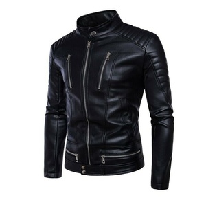 Veste de motard unisexe en cuir de mouton véritable noir avec fermeture éclair, disponible en toutes les couleurs, fabriquée au Pakistan - Product Image 1