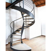 DAIYA escaliers circulaires avec spirale escalier bande de roulement en bois de garde-corps en verre
