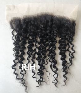 ธรรมชาติดิบอินเดีย 16 นิ้ว Remy ดูดีสีดําหนังกําพร้าเวอร์จินชิด 13*4 Hd ลึกหยิกหน้าผากต่อผมมนุษย์ - Product Image 6