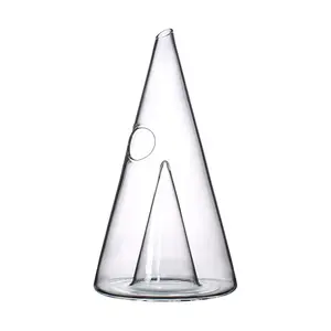 Venta caliente hecho a mano borosilicato Morden transparente cónico lujo único vidrio vino decantador