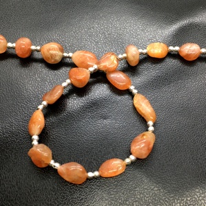 Vente en gros de collier de pierres précieuses en forme de pierre de soleil en vrac Orange Qualité incroyable Créateurs de bijoux à public cible élevé - Product Image 2