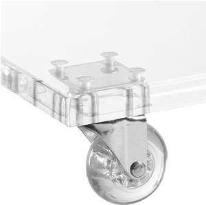 Chariot de bar moderne en acrylique à 3 niveaux avec roulettes pour cuisine, hôtel et salle à manger - Product Image 4