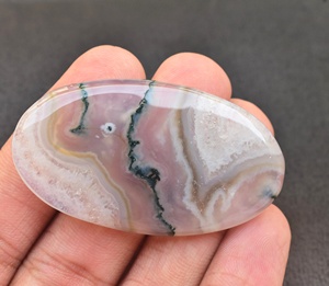 Gema de ágata musgo Solar única, cabujón de ágata musgo, joyería, piedras preciosas semipreciosas - Product Image 4