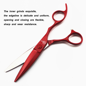 ชุดกรรไกรตัดผมสีแดง3ชิ้นแบบมืออาชีพชุดกรรไกรตัดผมทำจากสเตนเลสสตีลคมเครื่องมือด้านความงาม - Product Image 3