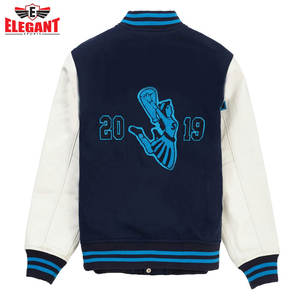 Chaqueta universitaria de lana con parche de chenilla para hombre, Mangas de cuero, venta al por mayor, chaqueta universitaria Letterman para invierno, chaqueta universitaria de moda - Product Image 4