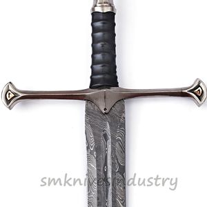 Espada de El Señor de los Anillos, Hermosa Espada de Batalla de un Solo Lado con Recubrimiento de Damasco y Funda (Smk1955) - Product Image 6
