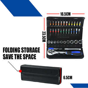 Lematec Ratchet Wrench And Bit <b>Set</b> 1/4 Dr Chrome Vanadium Steel Auto Repair Hard Case Storage <b>Tool</b> <b>Set</b> - Product Image 2
