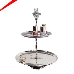 Soporte de pastel redondo de 2 niveles ecológico con diseño de mariposa de metal en el soporte de diseñador superior para Cupcake 2025 - Product Image 1