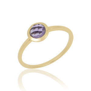 Anillo de Plata de Ley 925 chapado en oro, piedra preciosa de amatista natural, joyería de regalo de diamantes de alta calidad, venta al por mayor directa - Product Image 6