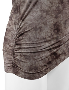 ชุดเดรสไปคลับสไตล์ตะวันตกเสื้อรัดรูปผ้าสแปนเด็กซ์คอวีมัดมัดย้อมแขนสั้นมีสายรัดแขนสั้นลายธรรมชาติ - Product Image 3