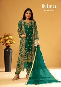 Vestido de novia de Stich brillante, bordado pesado, traje azul Churidar Anarkali Churidar, precio bajo, India, 2022 - Product Image 4