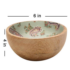 Juego de 2 cuencos de madera impresos para servir comida, uso de ensalada, cuencos de arroz, sopa y frutas de la mejor calidad - Product Image 2