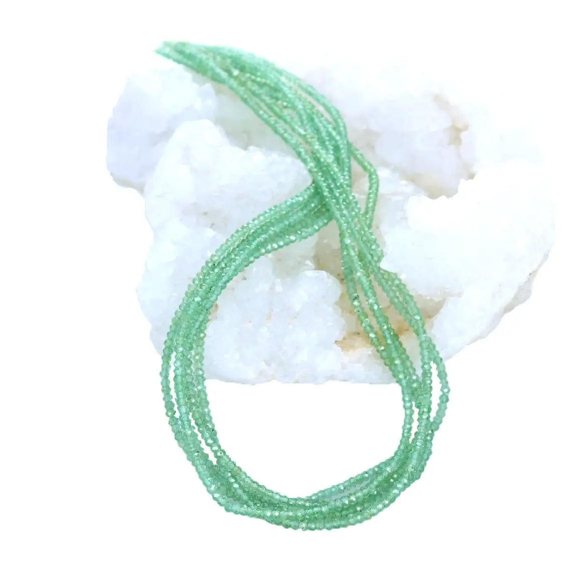 Kyanite는 이국적인 면 처리 된 론델 비즈 도매 많은 보석 녹색 자연 만들기 크기: 3-5mm