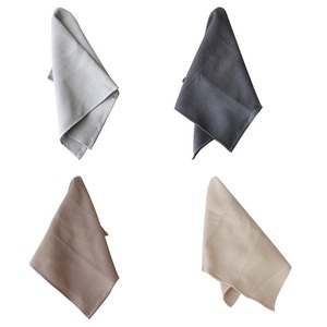 Chambray Dish <b>Towel</b> Set Of 3 <b>Monogram</b> Design Wedding Oversized 100% Cotton Table Dinner Napkin Personalized Tableware Stylish - Product Image 3