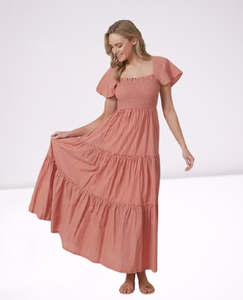 Nueva moda de Mujeres de manga corta de algodón liso Casual Maxi vestidos - Product Image 5