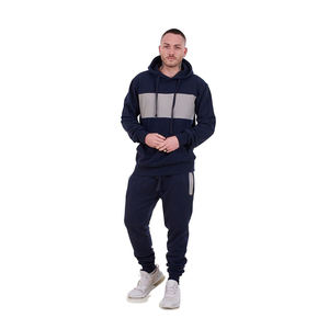 Ensemble de survêtement en molleton de coton personnalisé unisexe surdimensionné à capuche Jogger 2 pièces grande taille vêtements d'hiver pour hommes motif solide - Product Image 1