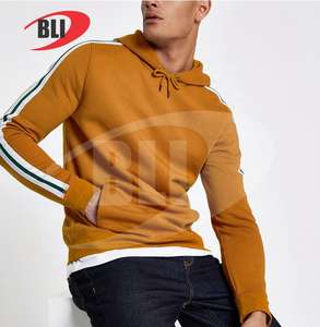 High Quality Men's <b>3XL</b> Pullover <b>Hoodie</b> Custom Logo Print Winter Streetwear in Fleece Puff Printing Technique Plain Dyed - Product Image 4