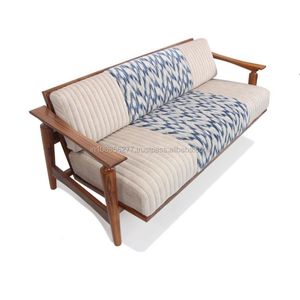 Hiện Đại Sang Trọng Gỗ Tếch Cắt <span class=keywords><strong>Sofa</strong></span> Đặt Vải Đệm Tùy Chỉnh Phòng Khách Sạn Truyền Thống Biệt Thự Công Viên Hội Thảo - Product Image 5