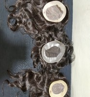 Perruque Full Swiss Lace naturelle Remy, 100% cheveux humains, toupet pour hommes, système de remplacement de cheveux