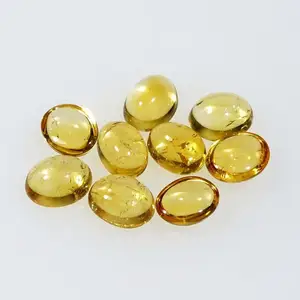 6x4mm Natural Citrine Smooth Oval Calibrated Loose Cabochon Manufacturer Shop Online Now at Wholesale Factory Price Making Jewel
