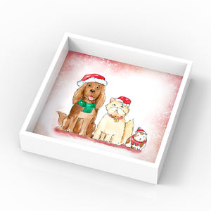 ถาดเสิร์ฟไม้ทรงสี่เหลี่ยมสำหรับสัตว์เลี้ยงในเทศกาลคริสต์มาสเคลือบด้วยมือจากเวียดนาม - Product Image 3