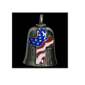 Campana de latón con bandera americana, suministros de Iglesia, Brassworld, suministros funerarios de la India - Product Image 1