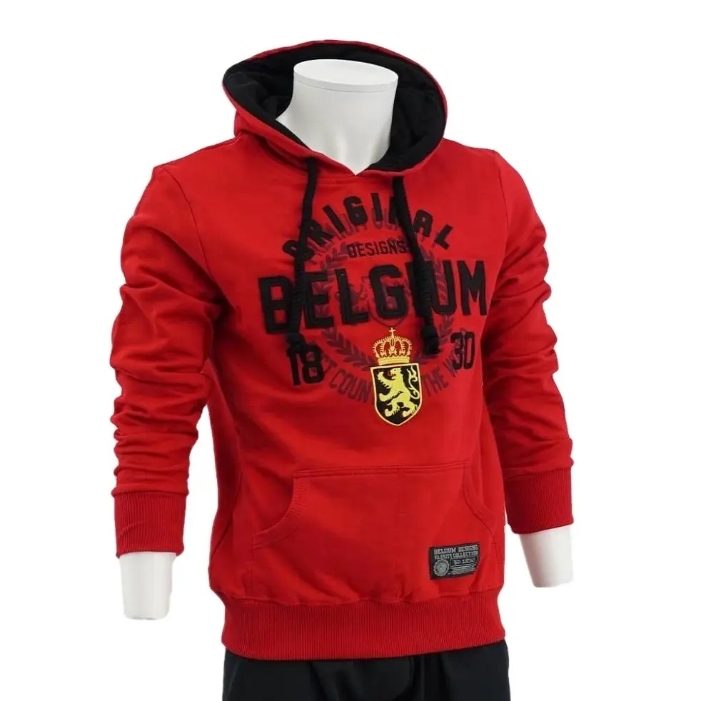 Attractive Red Color Cotton Men's Hoodie Best Quality Custom Made Sweatshirts At Wholesale Price in INDIA