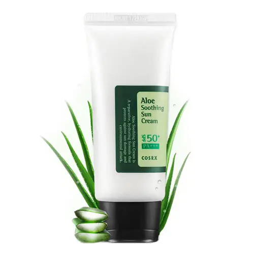 100% Asli Merek Korea Pemasok Perawatan Kulit Cosrx Suncrean Aloe Vera Krim Matahari Menenangkan SPF50 PA +++ 50Ml